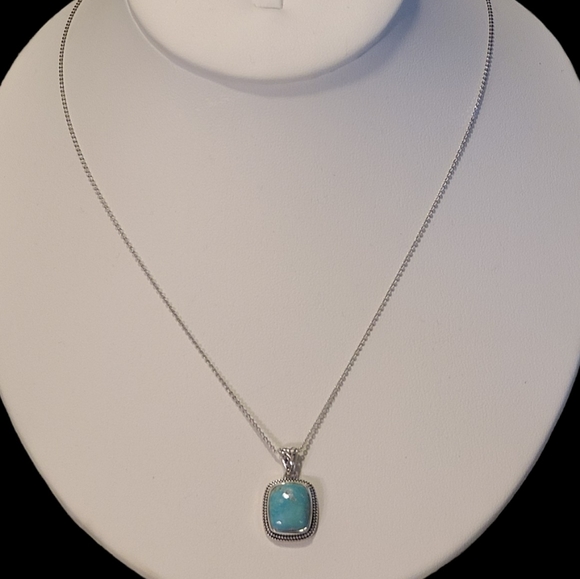 *Sold*NEW Artisan Crafted So. Hill Turquoise Pendant Necklace in Sterling Silver - Picture 4 of 9
